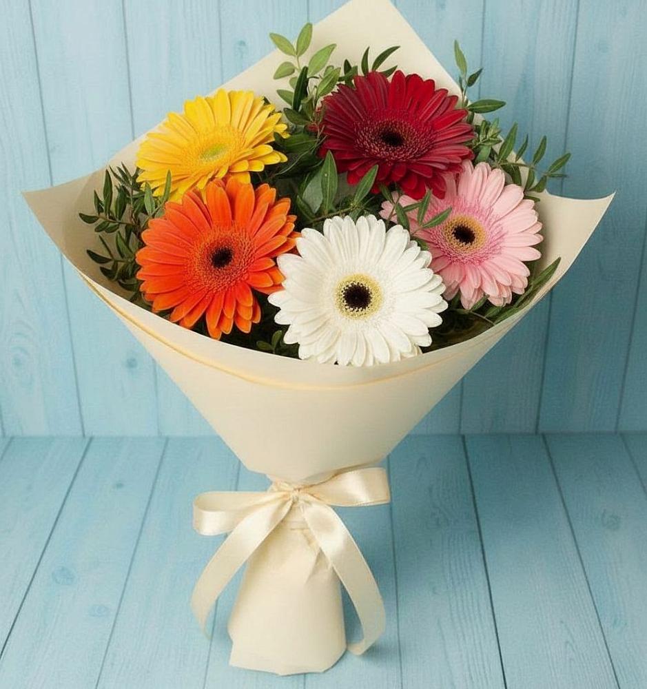 Букет цветов из: Герберы в Звёздном Городке
