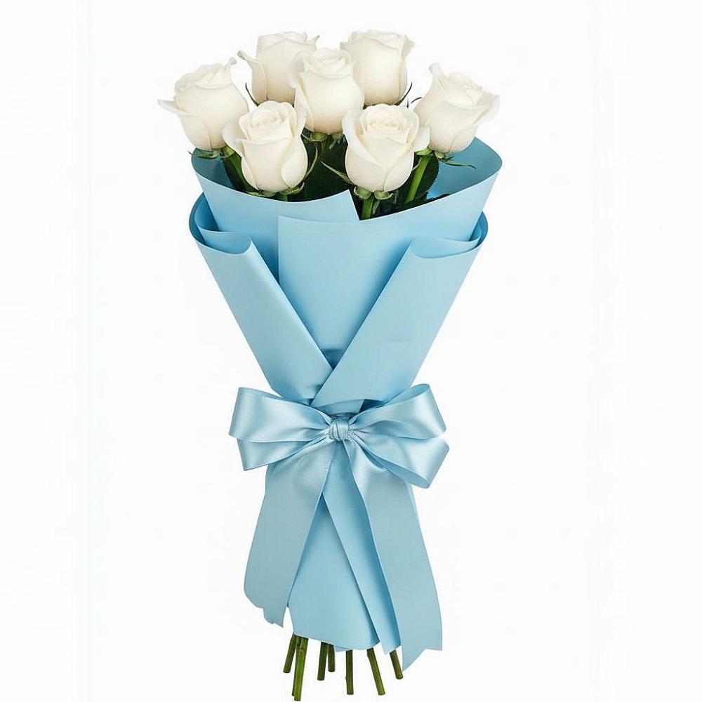 Букет 7 белых роз Проуд в Звёздном Городке