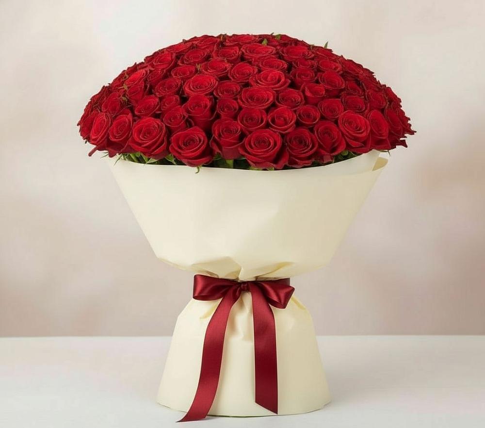 Букет 101 Красная роза Милано в Звёздном Городке