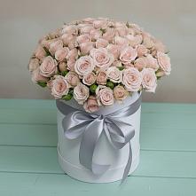 Цветочная композиция из Розы в шляпной коробке в Звёздном Городке