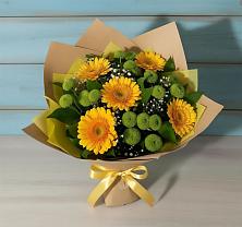 Букет цветов из:  Герберы и Хризантемы в Звёздном Городке