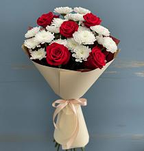 Букет цветов из:  Розы и Хризантемы в Звёздном Городке