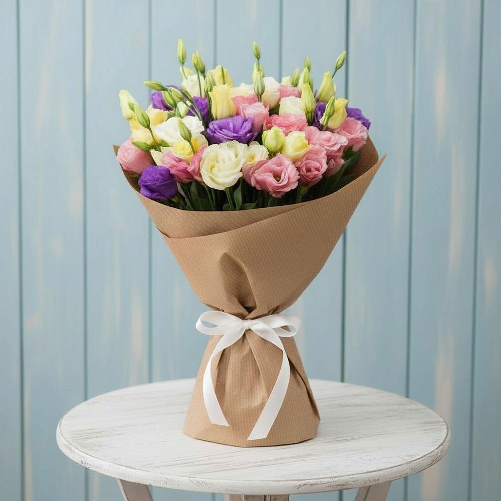 Букет цветов из: Лизиантусы в Звёздном Городке