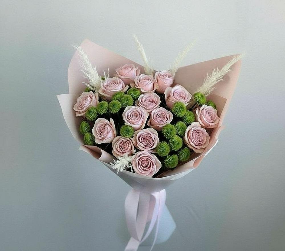 Букет цветов из: Розы и Хризантемы в Звёздном Городке