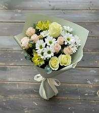 Букет цветов из:  Альстромерии, Розы и Хризантемы в Звёздном Городке