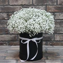 Цветочная композиция из Гипсофила в шляпной коробке в Звёздном Городке